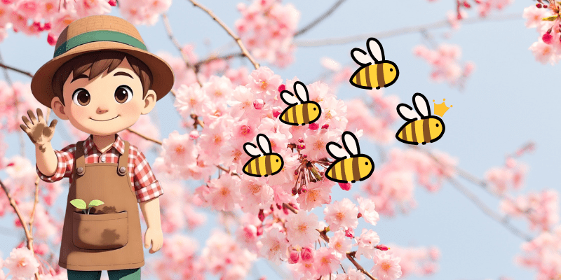 Spring term role play adventure Children learning about spring, the garden and bees