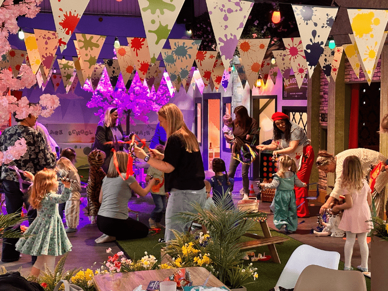 Children taking part in our latest role play adventure with our live actor