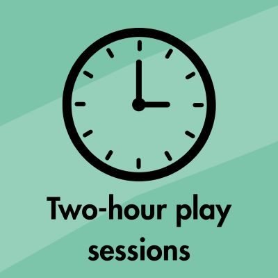 Discovery Village play sessions are 2 hours long